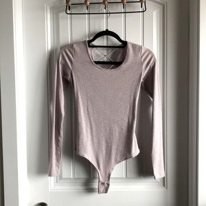 Mauve, backless bodysuit